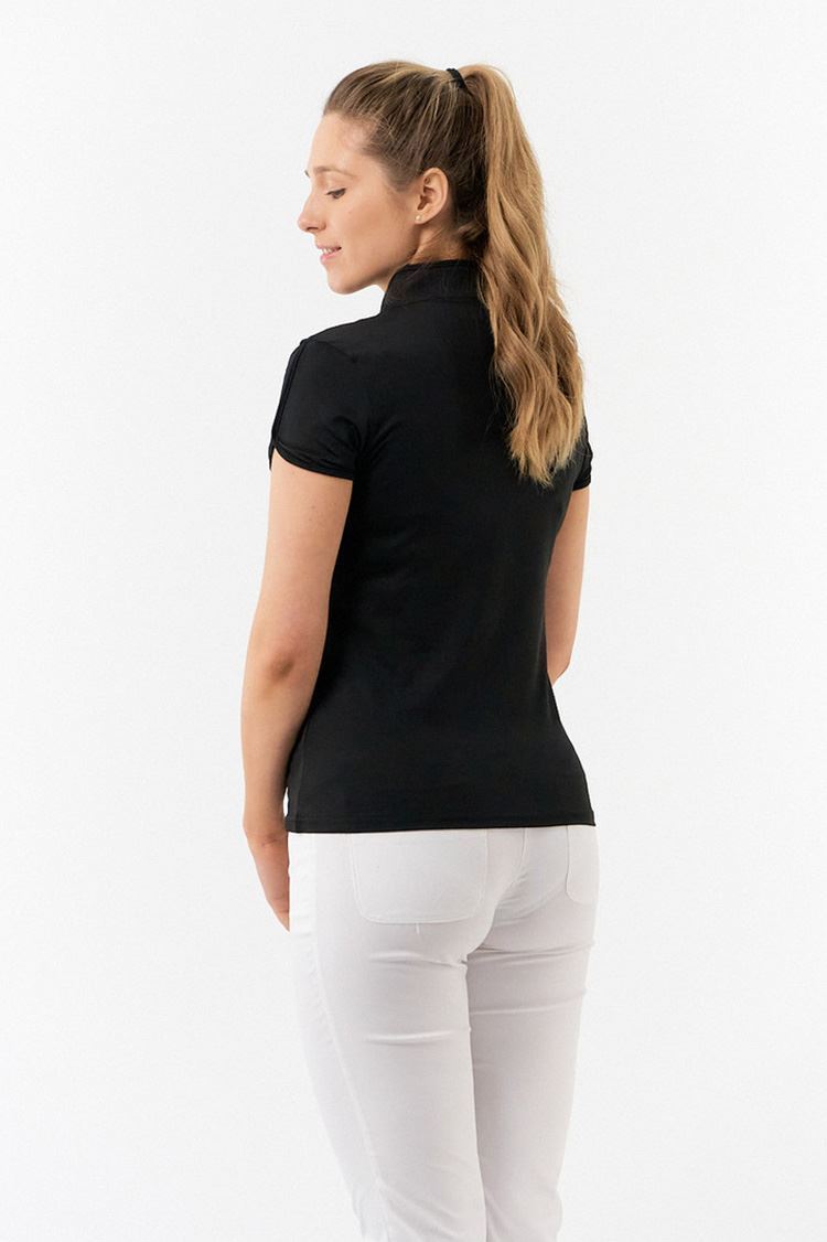 Picture of Pure Golf Ladies Olivia Cap Sleeve Polo Shirt - Black