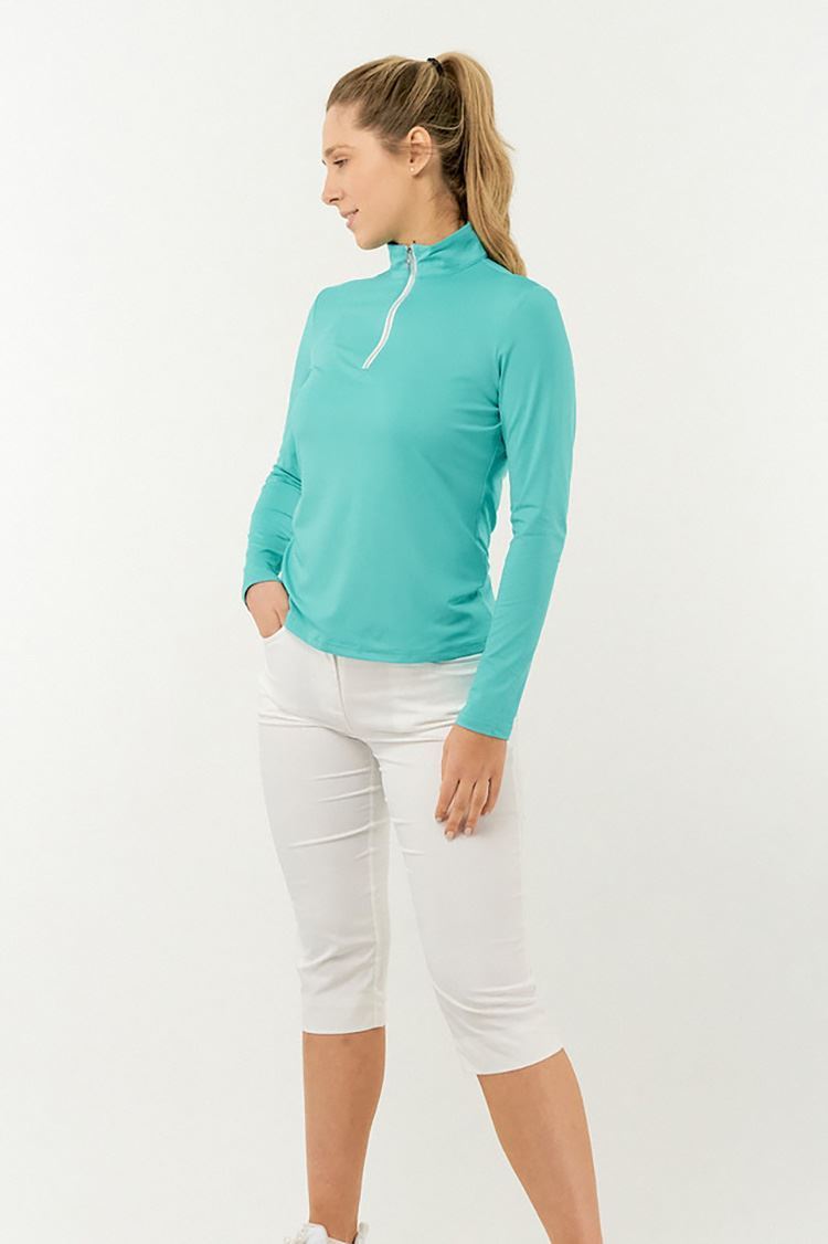 Picture of Pure Golf  Ladies Tranquility Plain Midlayer Top - Ocean Blue