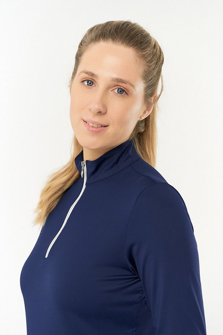 Picture of Pure Golf Ladies Tranquility Plain Midlayer Top - Navy