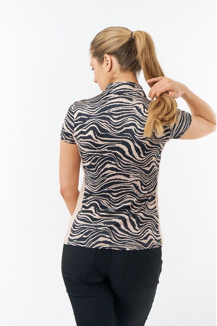 Picture of Pure Golf Ladies Bay Cap Sleeve Polo Shirt - Sand Safari - XS Only