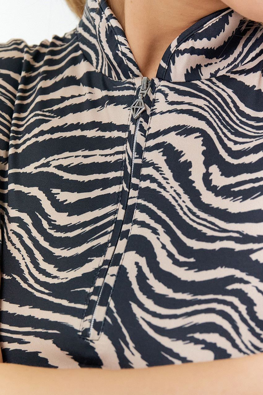 Picture of Pure Golf Ladies Bay Cap Sleeve Polo Shirt - Sand Safari - XS Only