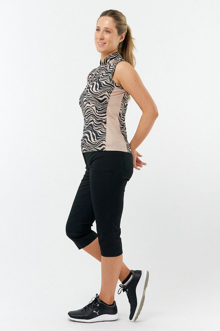 Picture of Pure Golf Ladies Bay Sleeveless Polo Shirt - Sand Safari - UK Only