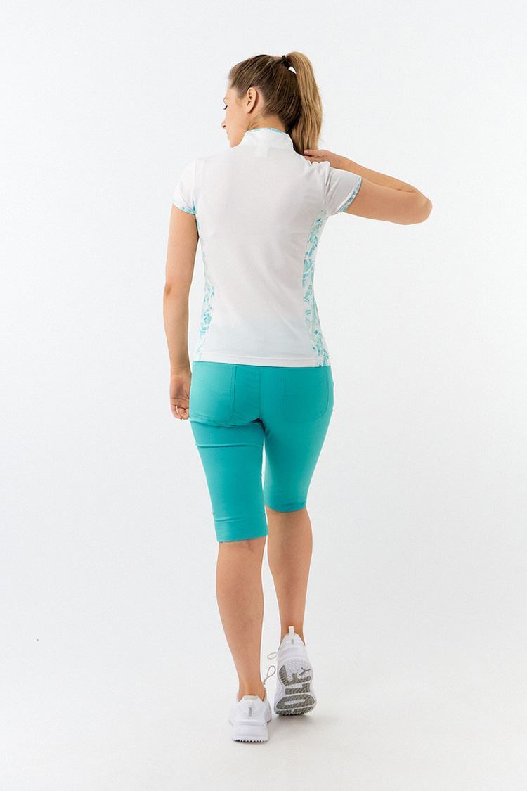 Picture of Pure Golf Ladies Bliss Cap Sleeve Polo Shirt - Aquamarine Lake - XS Only