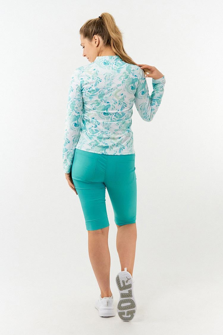 Picture of Pure Golf Ladies Serenity Mid Quarter Zip Top - Aquamarine Lake - XS Only
