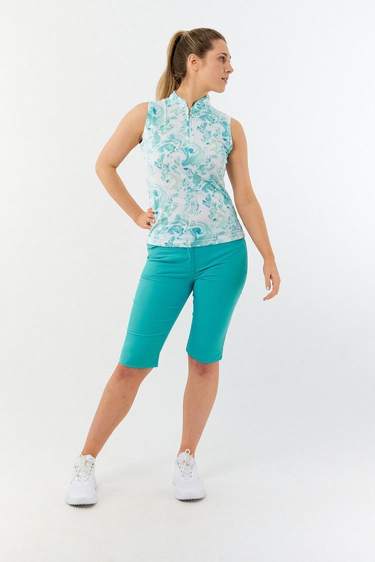 Picture of Pure Golf Ladies Rise Sleeveless Polo Shirt - Aquamarine Lake - XS Only