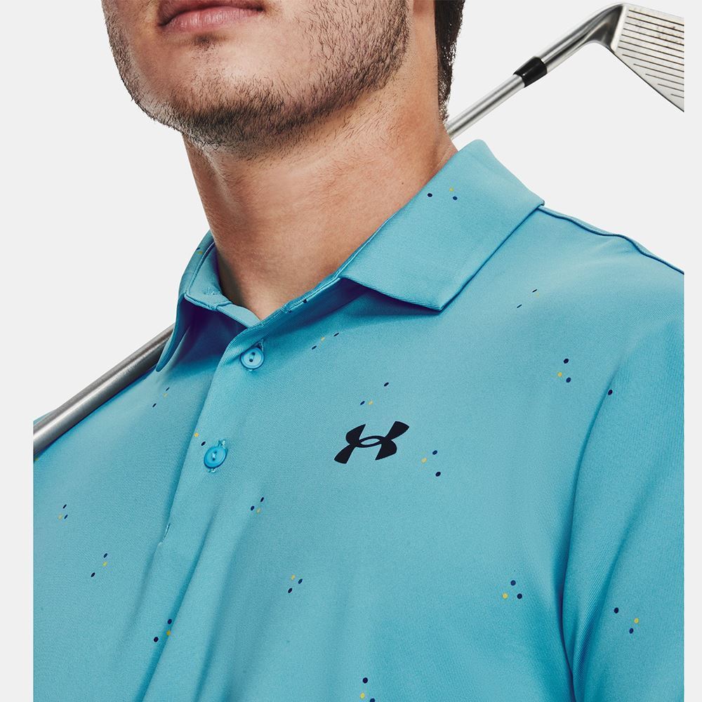 Picture of Under Armour Men's UA Playoff 3.0 Printed Polo Shirt - Glacier Blue / Starfruit 433