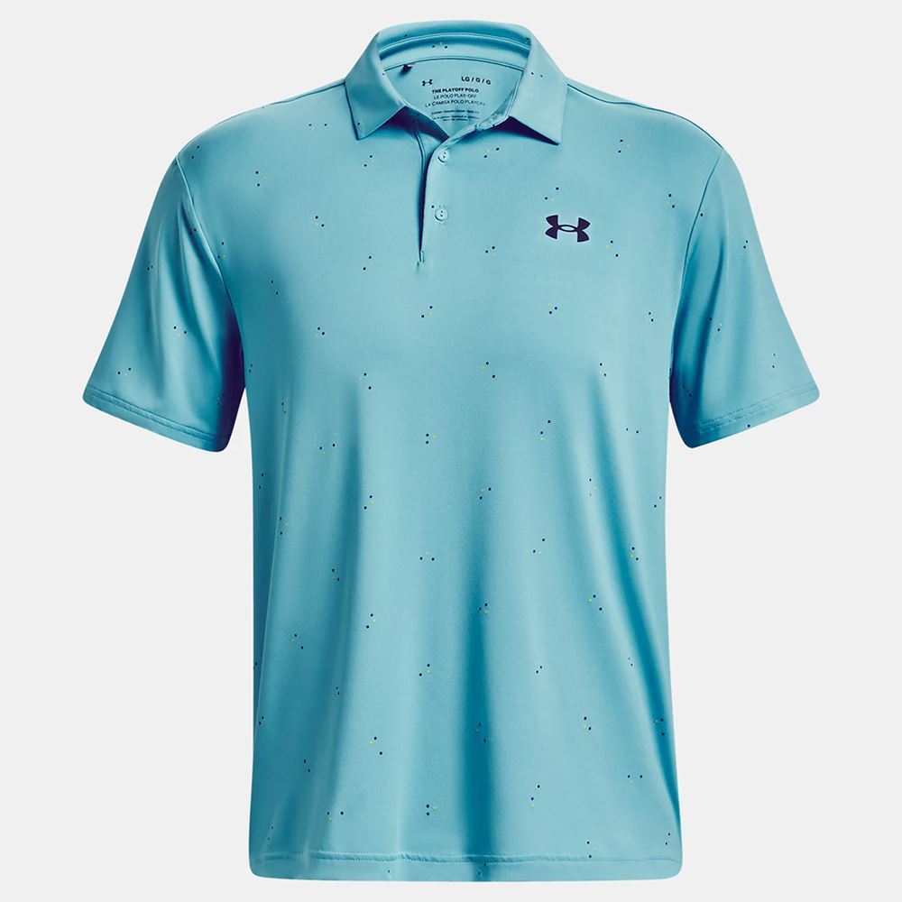Picture of Under Armour Men's UA Playoff 3.0 Printed Polo Shirt - Glacier Blue / Starfruit 433