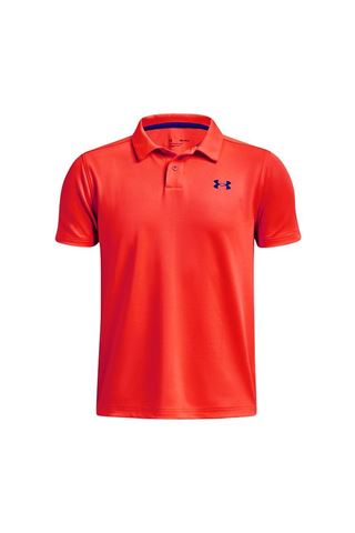 boys red under armour polo