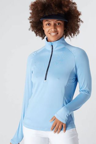 Show details for Swing out Sister Ladies Celeste 1/4 Zip Top - Tranquil Blue