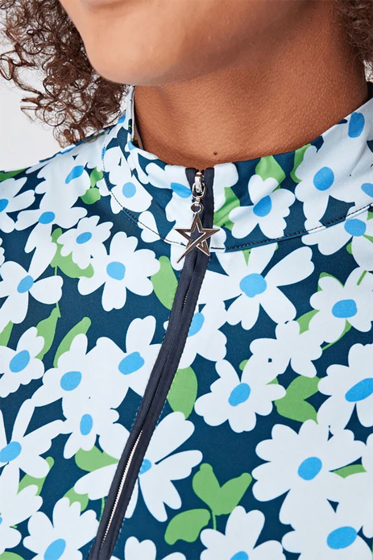 Picture of Swing out Sister zns Ladies Serena Block Sleeveless Polo - Daisy Chain