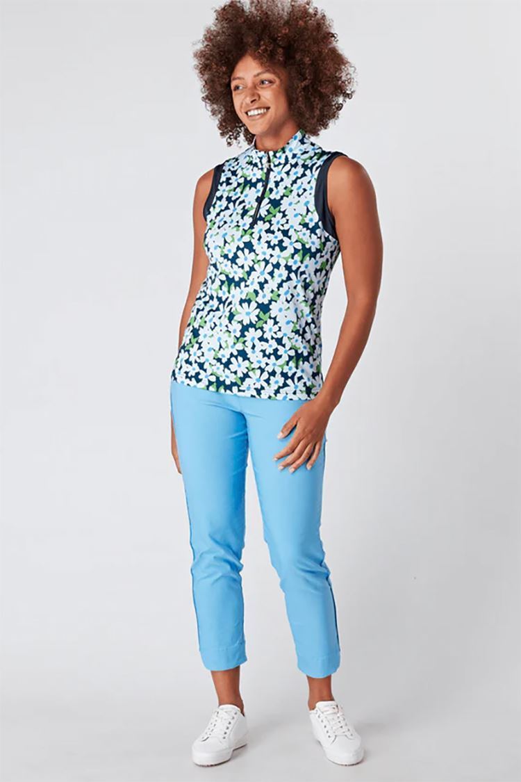 Picture of Swing out Sister zns Ladies Serena Block Sleeveless Polo - Daisy Chain