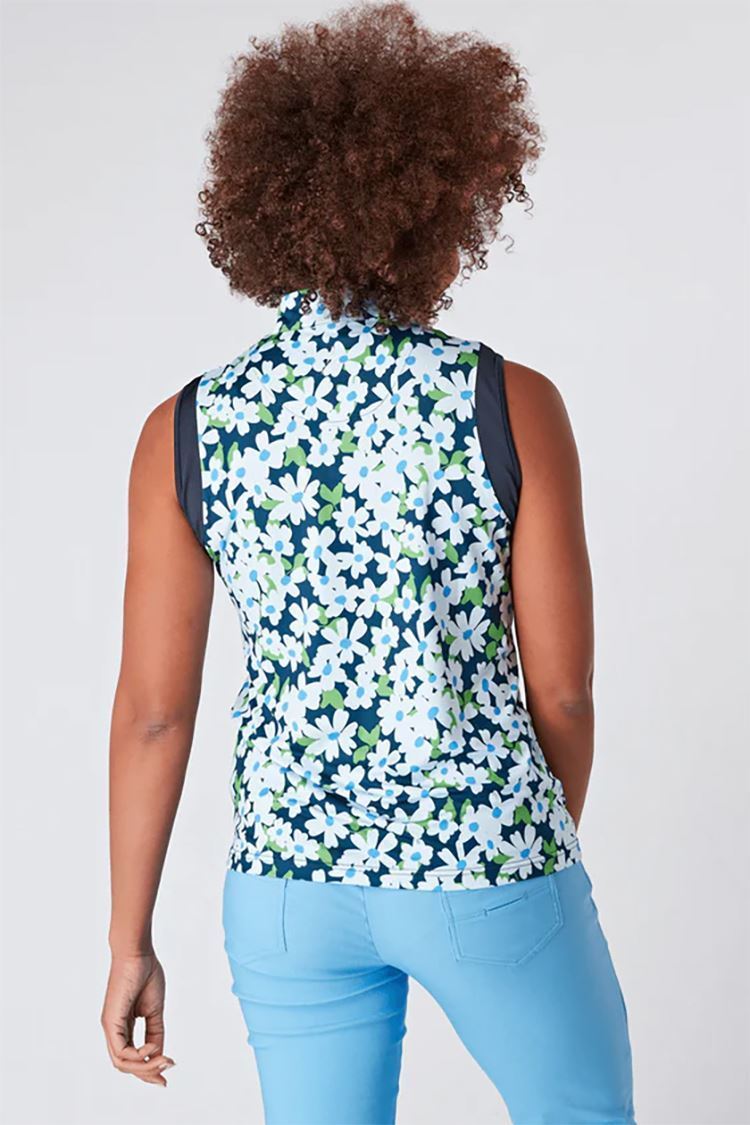 Picture of Swing out Sister zns Ladies Serena Block Sleeveless Polo - Daisy Chain