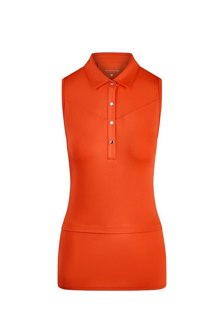 Picture of Swing out Sister Ladies Amelie Sleeveless Polo  Shirt - Luscious Red