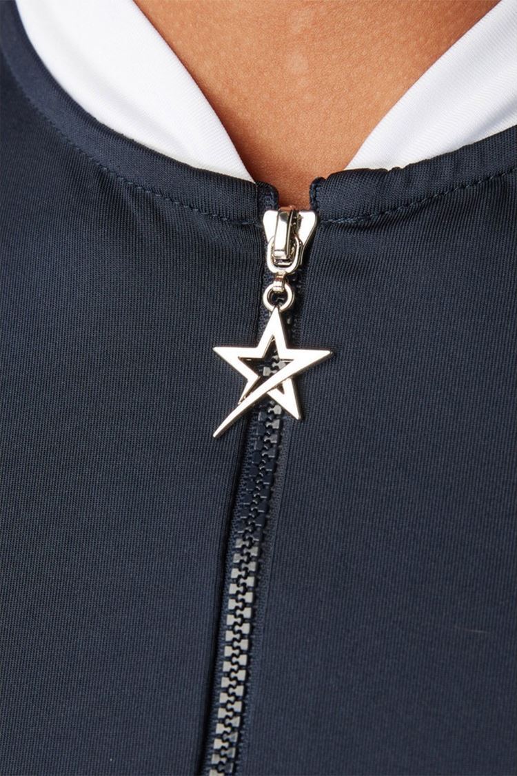 Picture of Swing out Sister Ladies Christy Short Cap Sleeve Top - Navy Blazer / White Piping