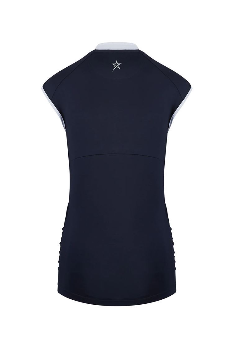 Picture of Swing out Sister Ladies Christy Short Cap Sleeve Top - Navy Blazer / White Piping