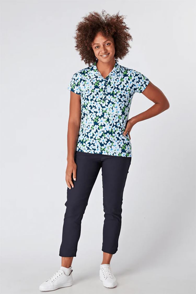 Picture of Swing out Sister Ladies Signature Cap Sleeve Polo - Daisy Chain