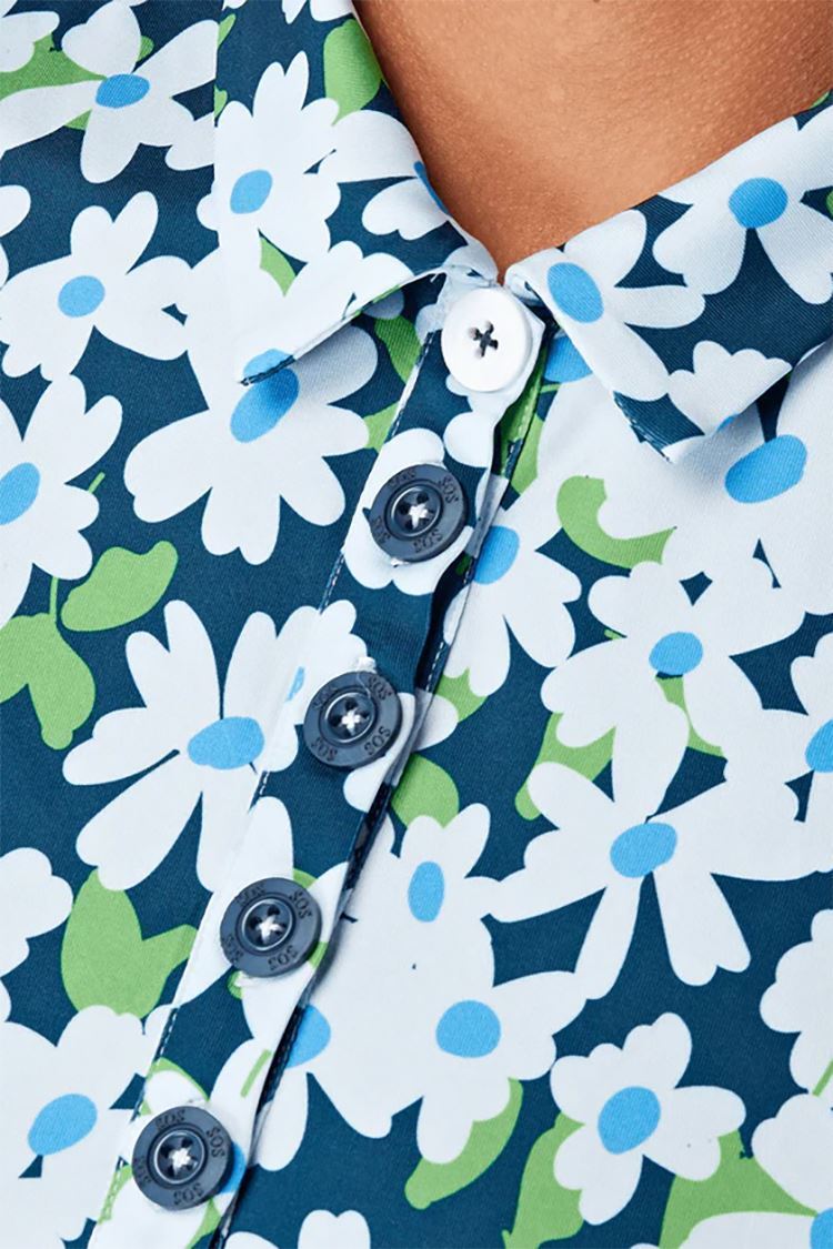 Picture of Swing out Sister Ladies Signature Cap Sleeve Polo - Daisy Chain