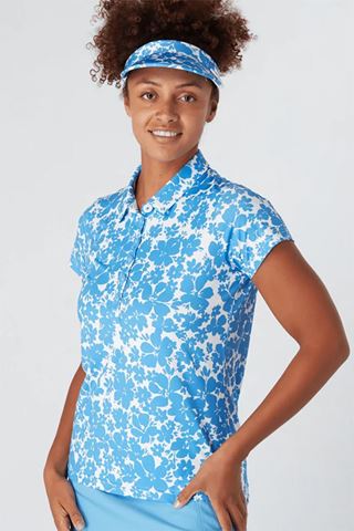 Picture of Swing out Sister Ladies Signature Cap Sleeve Polo - Full Bloom
