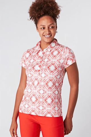 Picture of Swing out Sister Ladies Signature Cap Sleeve Polo - Code Red