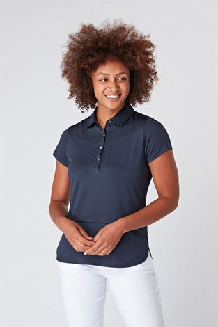 Show details for Swing out Sister Ladies Amelie Cap Sleeve Polo Shirt - Navy Blazer
