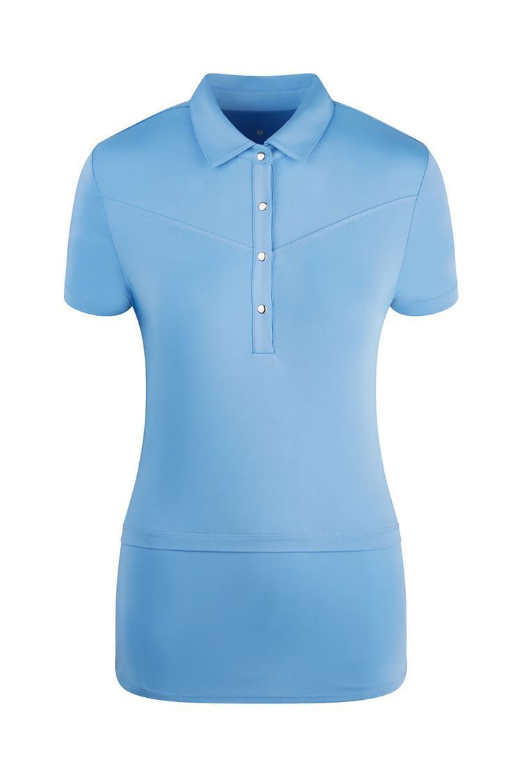 Picture of Swing out Sister Ladies Amelie Cap Sleeve Polo Shirt - Tranquil Blue
