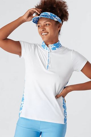 Picture of Swing out Sister Ladies Clarissa Cap Sleeve Polo - Optic White