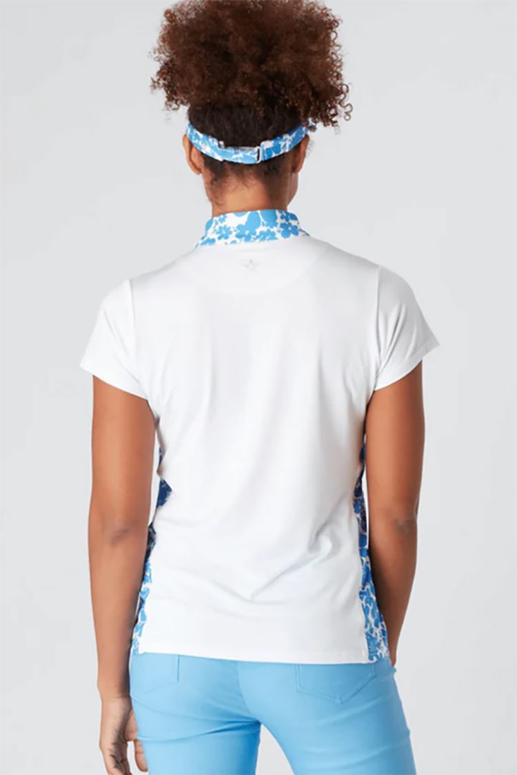 Picture of Swing out Sister Ladies Clarissa Cap Sleeve Polo - Optic White