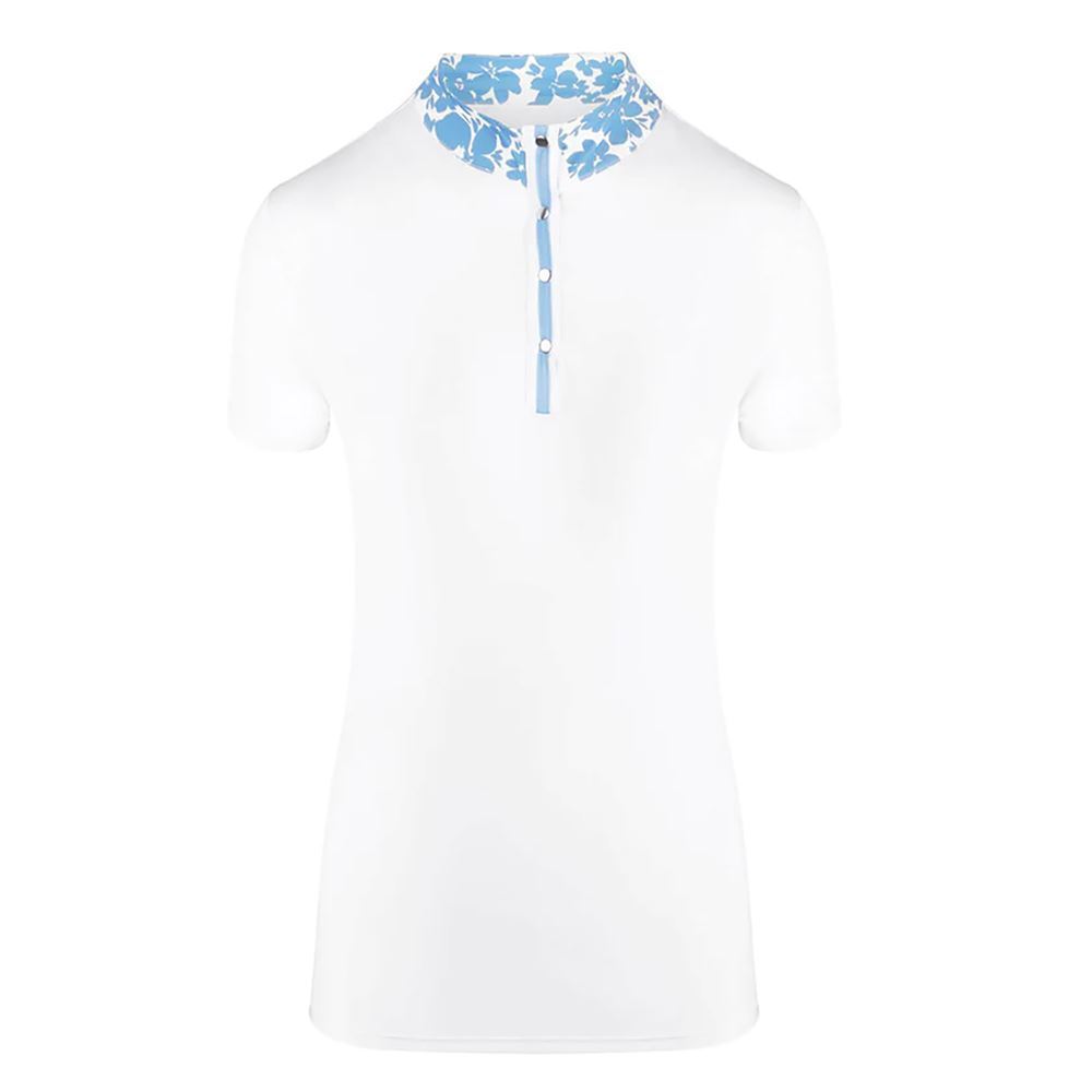 Picture of Swing out Sister Ladies Clarissa Cap Sleeve Polo - Optic White