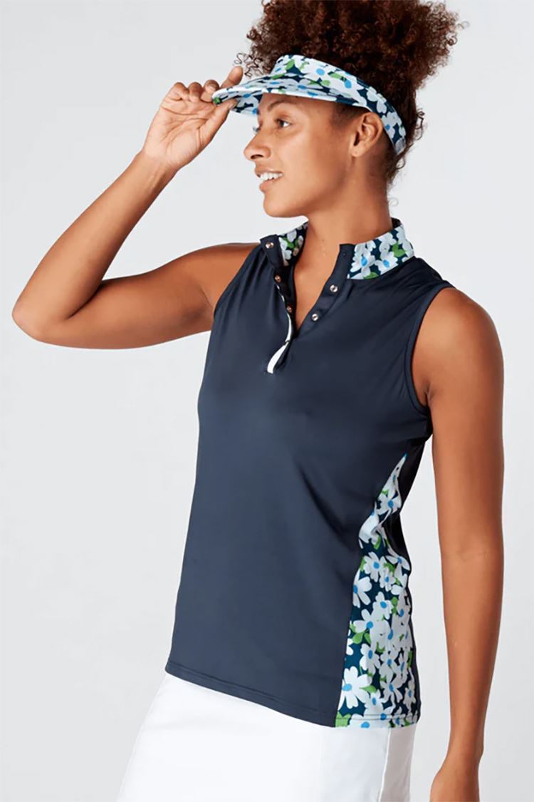 Picture of Swing out Sister Ladies Clarissa Sleeveless Polo - Navy Blazer