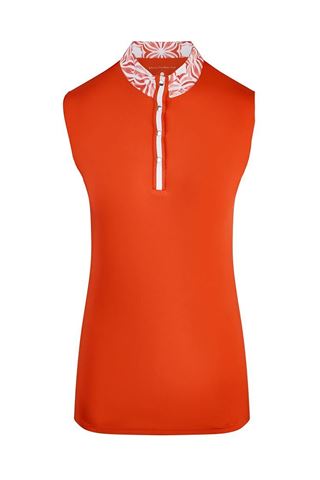 Picture of Swing out Sister Ladies Clarissa Sleeveless Polo - Luscious Red