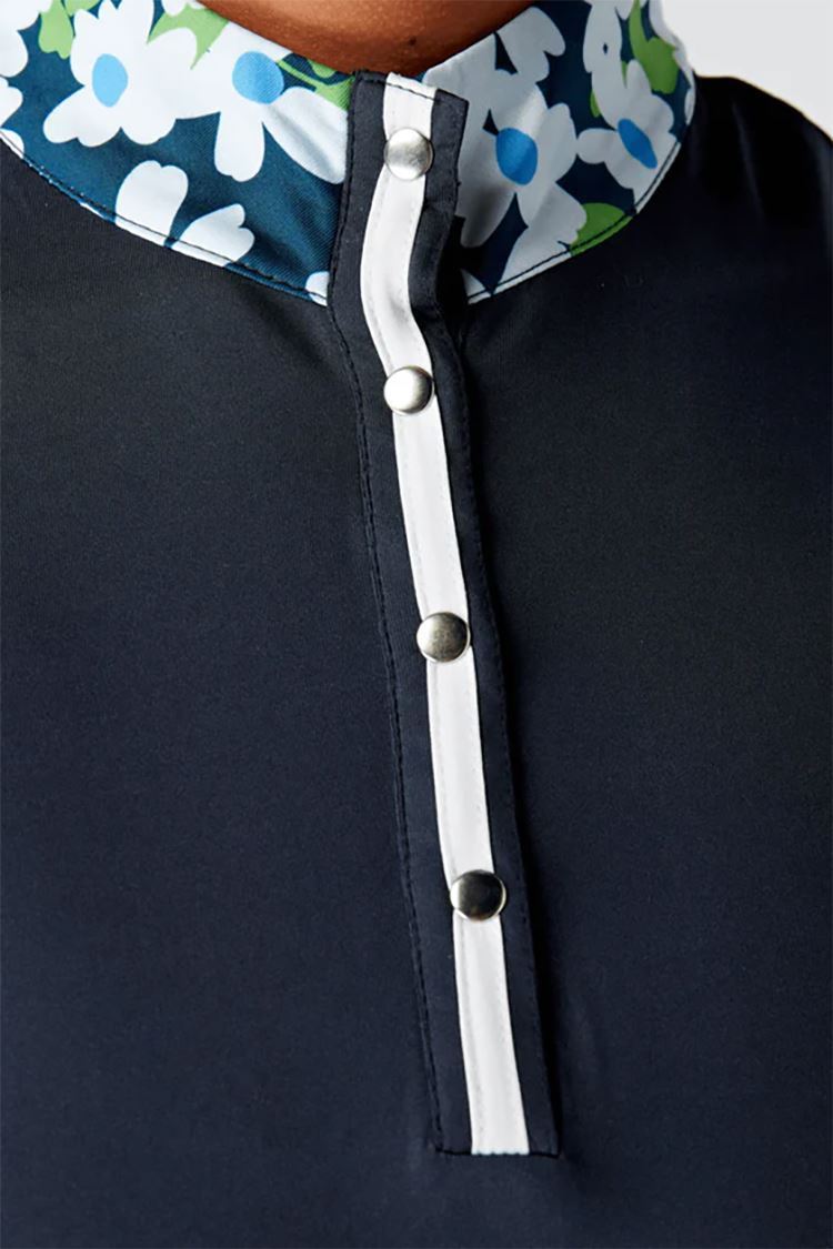 Picture of Swing out Sister Ladies Clarissa Cap Sleeve Polo - Navy Blazer