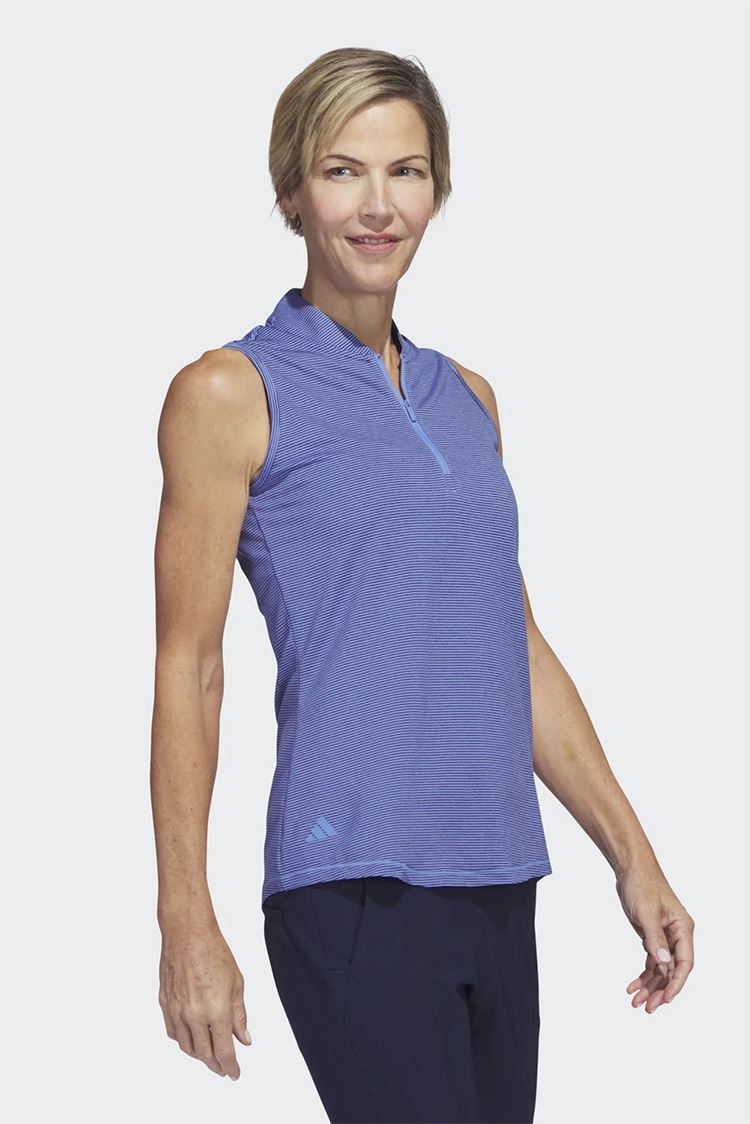 Picture of adidas Women's Ottoman Sleeveless Polo Shirt - Blue Fusion / Collegiate Navy