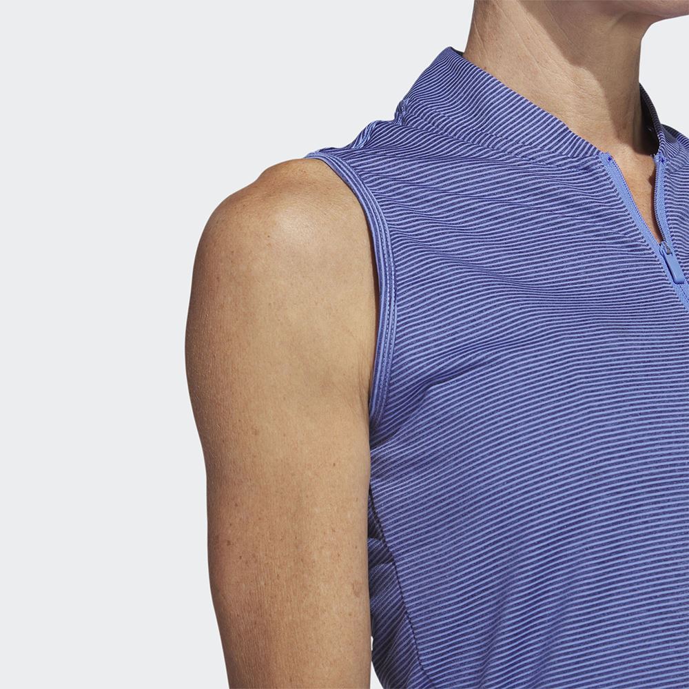 Picture of adidas Women's Ottoman Sleeveless Polo Shirt - Blue Fusion / Collegiate Navy