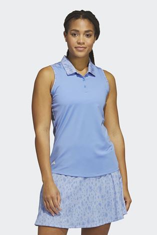 Show details for adidas Women's Ultimate 365 Print Sleeveless Polo Shirt - Blue Fusion