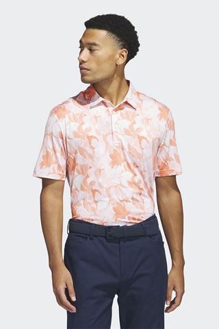 Picture of adidas Men's Floral Polo Shirt - Coral Fusion / White