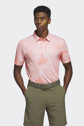 Picture of adidas Men's Flower Mesh Polo Shirt - Coral Fusion / White
