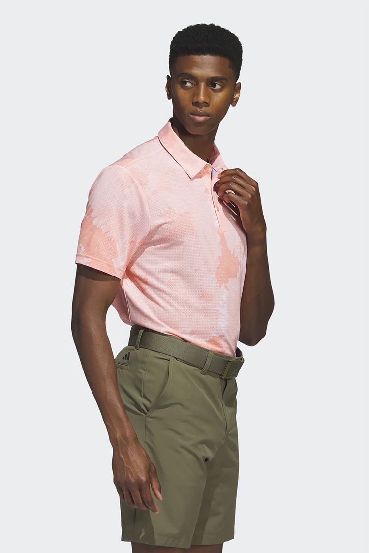 Picture of adidas Men's Flower Mesh Polo Shirt - Coral Fusion / White