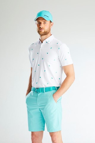 Picture of Ping zns Men's Two Tone Polo Shirt - White / Aquaris Multi