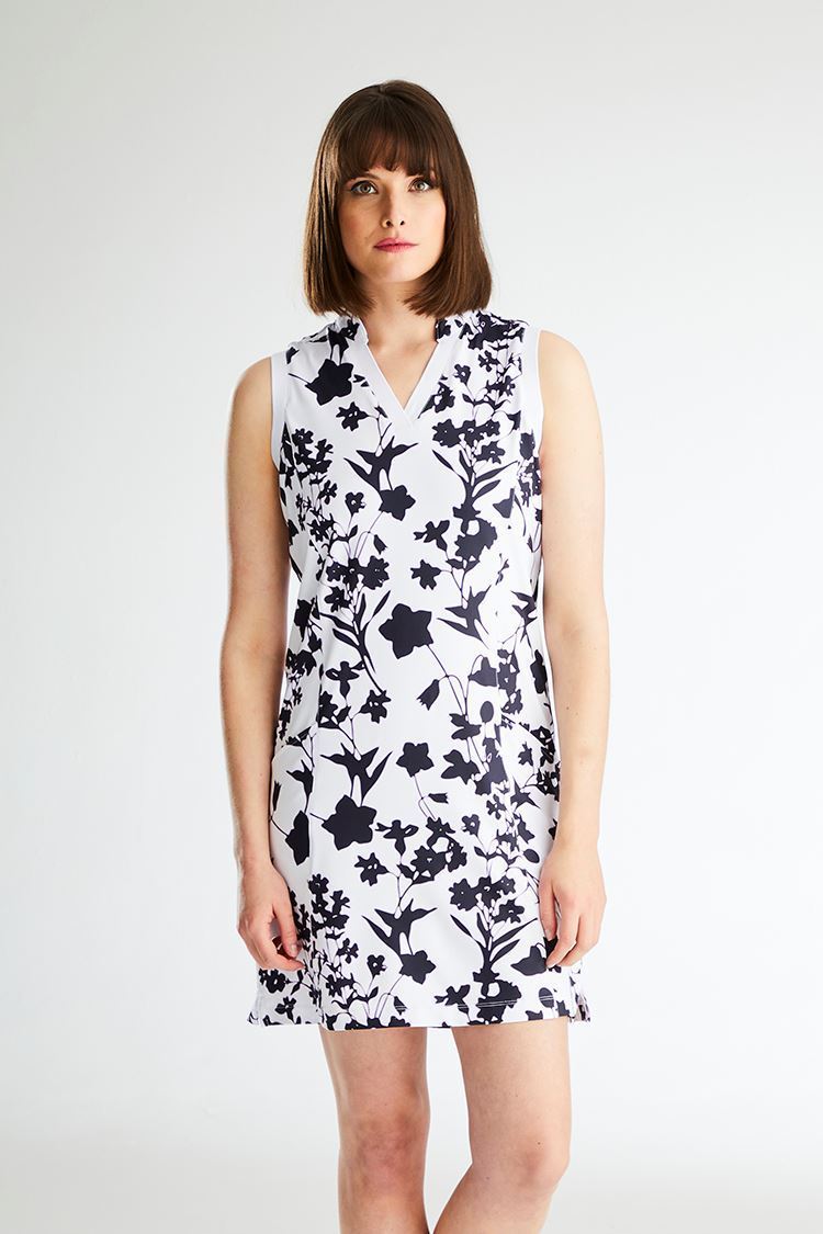 Picture of Ping Ladies Carla Sleeveless Golf Dress - White Multi - UK 8 ONLY