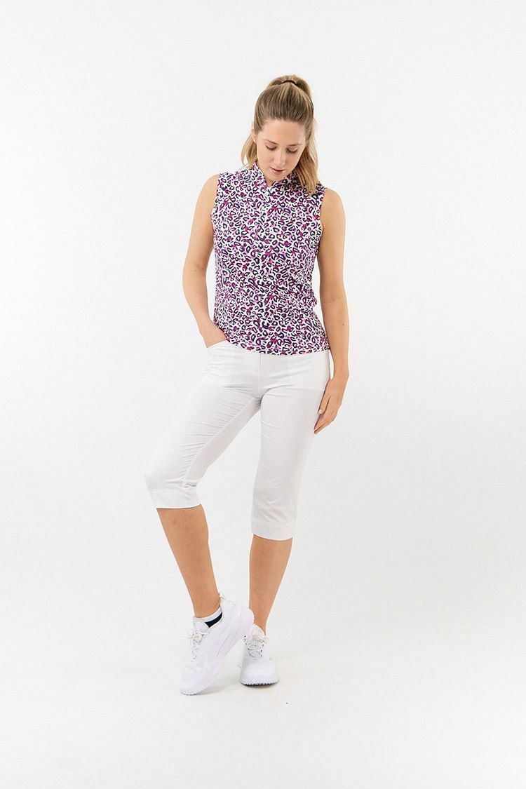 Picture of Pure Golf zns Ladies Rise Sleeveless Polo Shirt - Leo Pop - XS Only