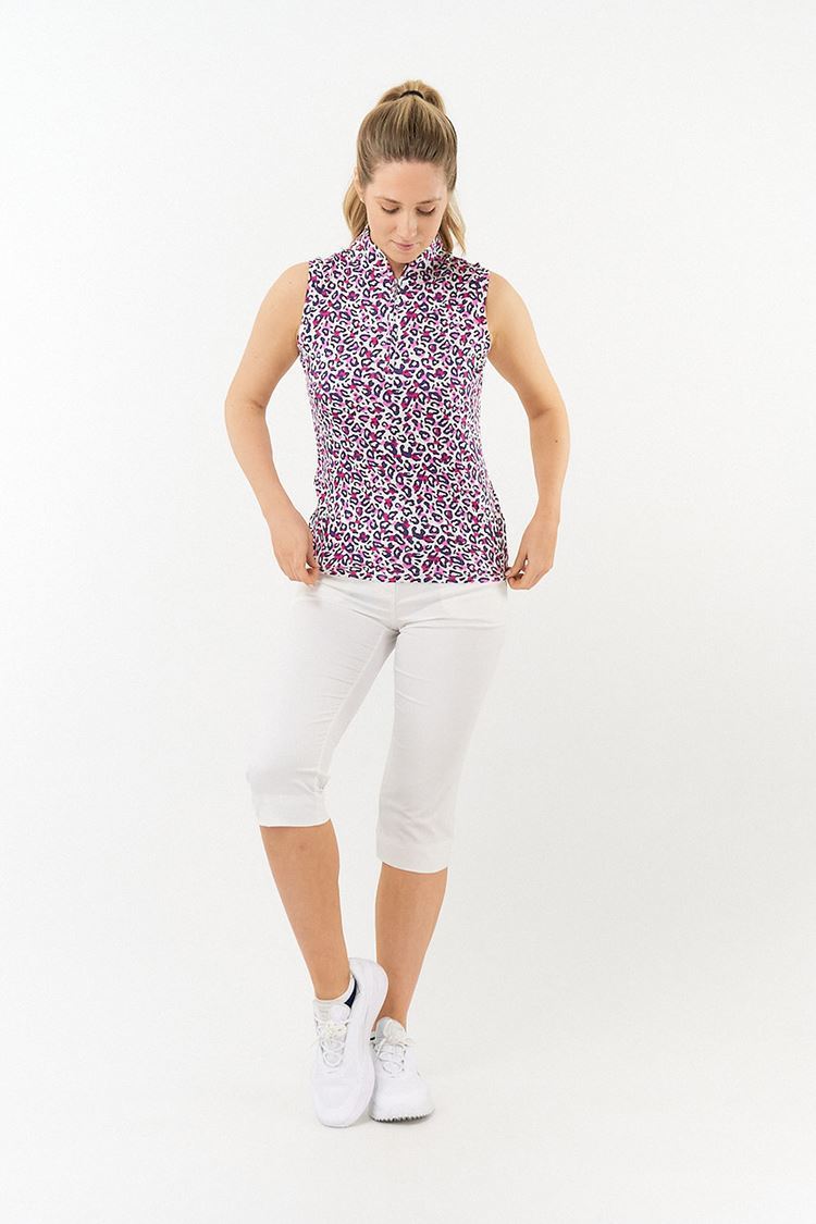 Picture of Pure Golf zns Ladies Rise Sleeveless Polo Shirt - Leo Pop - XS Only