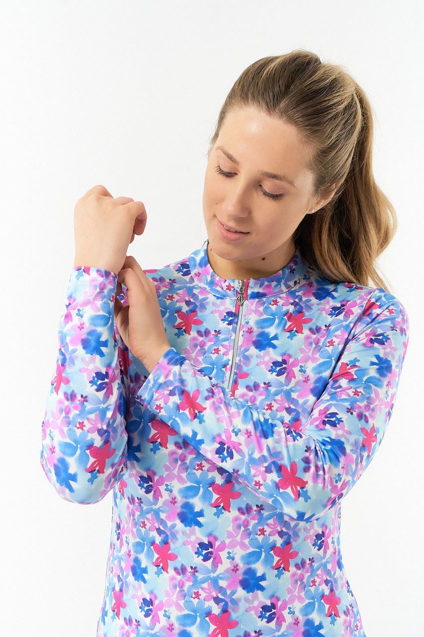 Picture of Pure Golf zns Ladies Serenity Mid Quarter Zip Top - Watercolour Daydream