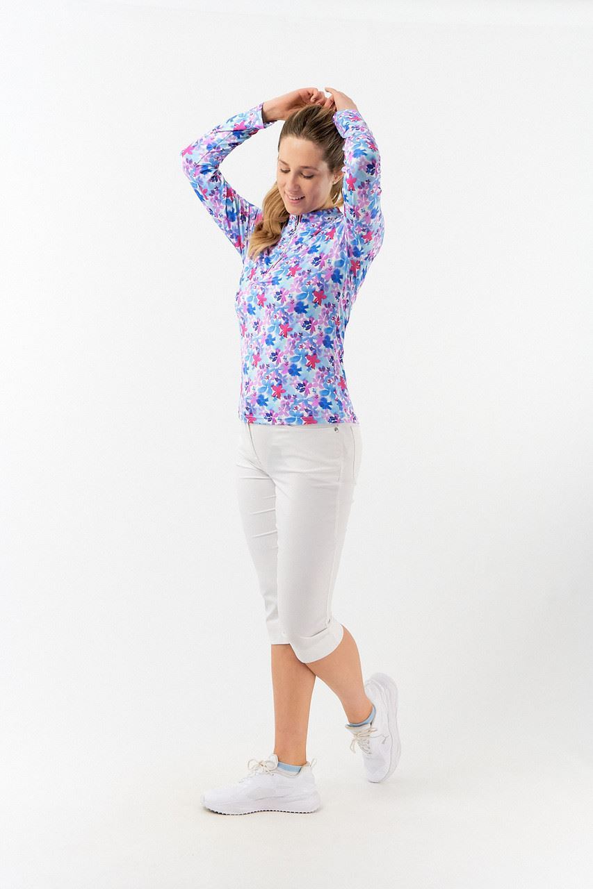 Picture of Pure Golf zns Ladies Serenity Mid Quarter Zip Top - Watercolour Daydream