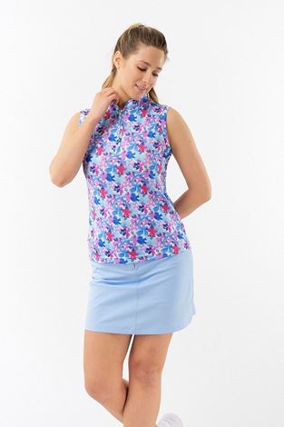 Show details for Pure Golf Ladies Rise Sleeveless Polo Shirt - Watercolour Daydream