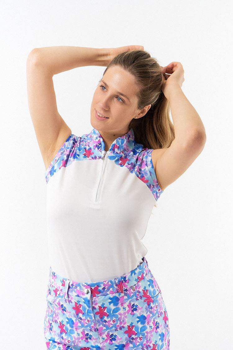 Picture of Pure Golf Ladies Spirit Sleeveless Polo Shirt - Watercolour Daydream