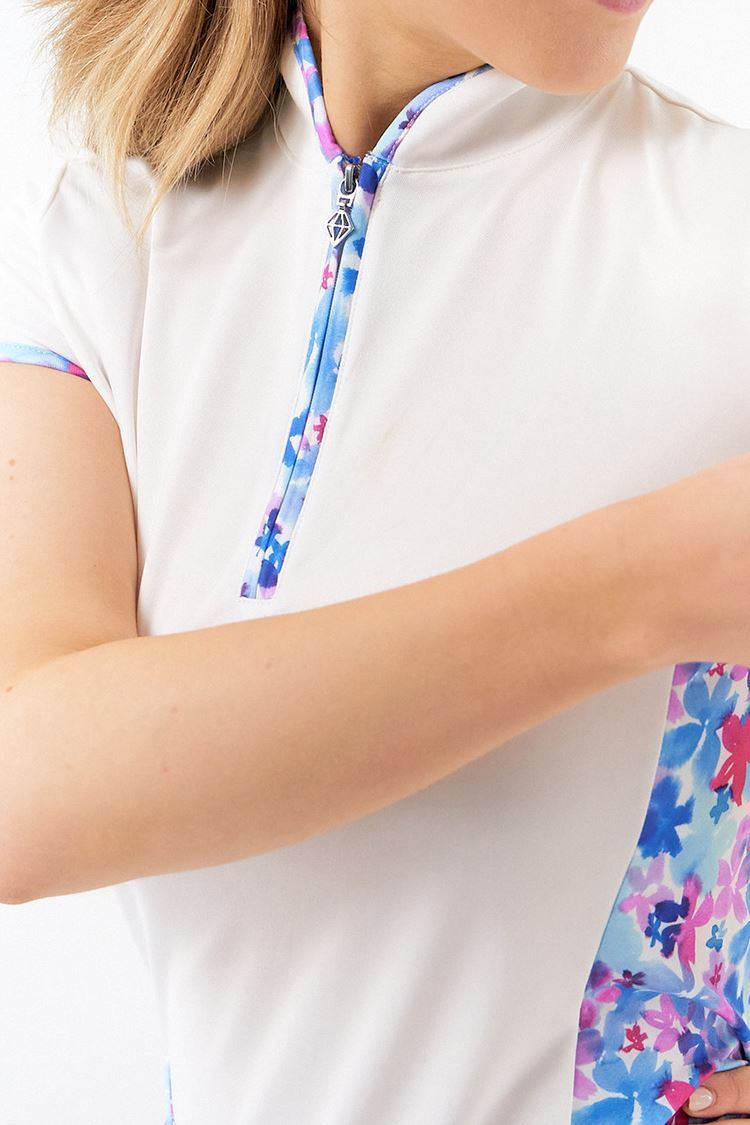 Picture of Pure Golf Ladies Bliss Cap Sleeve Polo Shirt - Watercolour Daydream