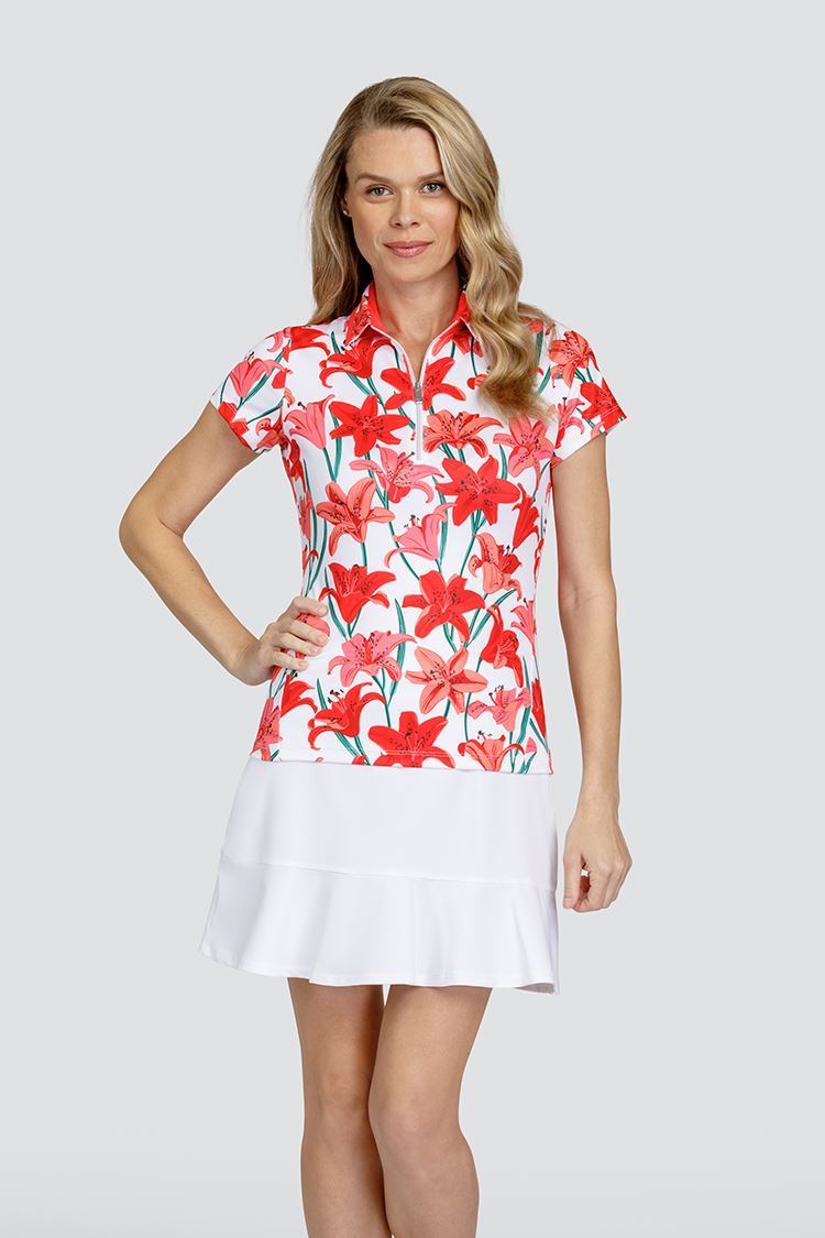 Picture of Tail zns  Ladies Pau Short Sleeve Golf Top - Valencia Lilies
