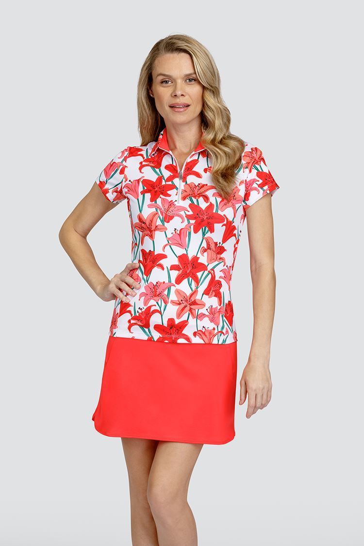 Picture of Tail zns  Ladies Pau Short Sleeve Golf Top - Valencia Lilies
