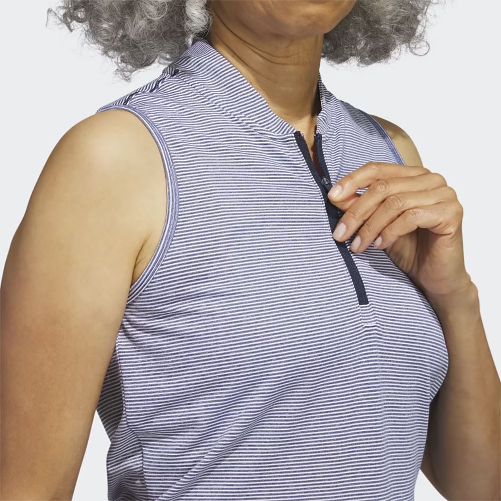 Picture of adidas Women's Ottoman Sleeveless Polo Shirt - Collegiate Navy / White