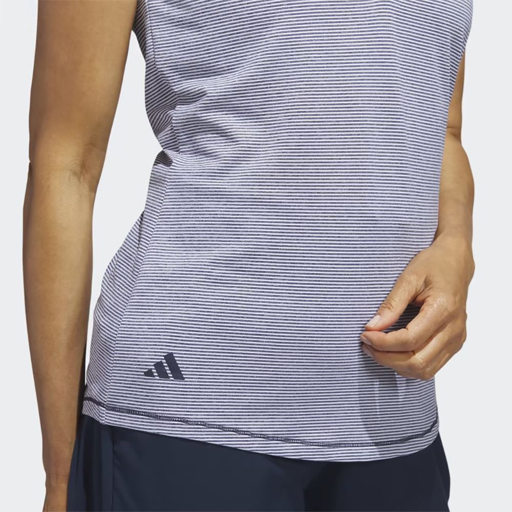 Picture of adidas Women's Ottoman Sleeveless Polo Shirt - Collegiate Navy / White